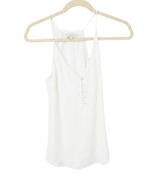 LOFT Cream V-Neck Spaghetti Strap Shell Top